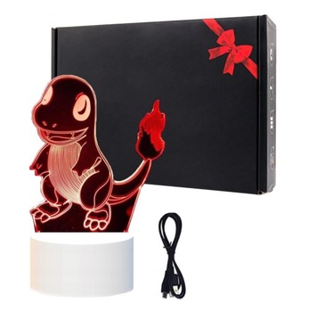 LAMPA NOCNA 3D LED POKEMON CHARMANDER CZARMANDER ZMIENIA KOLORY