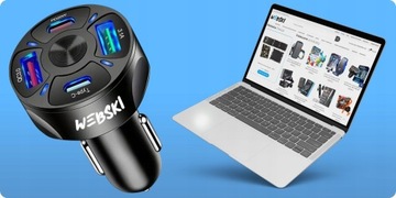 Автомобильное зарядное устройство 2xUSB+ 2xUSB Type-C, быстрое и мощное, 30 Вт, QC, для водителей