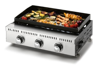 GRILLMEISTER Grill gazowy stołowy patelnia żeliwna