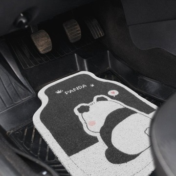 MATA PODŁOGOWA Z NADRUKIEM PANDA PRZEDNIA MATA PODŁOGOWA SAMOCHODU GUMOWA