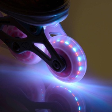 Роликовые коньки 4 в 1, роликовые коньки, регулируемые роликовые коньки, светодиодный метеор, размер S 30-33