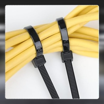 Кабельные стяжки 100 шт. Черные кабельные стяжки 200x3,6 мм, нейлоновые кабельные стяжки