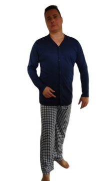Мужская пижама / с длинным рукавом / длинные брюки / хлопок / теплый подарок
