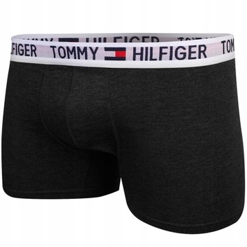 Męskie bokserki majtki TOMMY HILFIGER 3P czarne, grafitowe, szare XXL