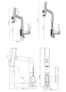 Bateria Łazienkowa Umywalkowa Wysoka Nowoczesna Kran z Wyświetlaczem