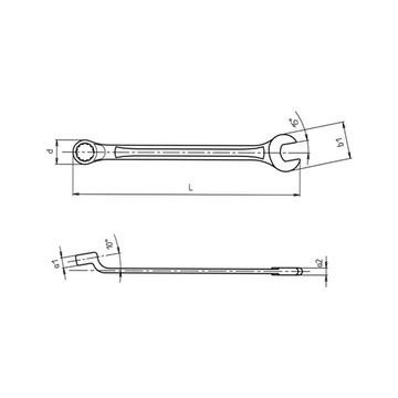 Klucz płasko-oczkowy 19mm długi, chromowany Würth