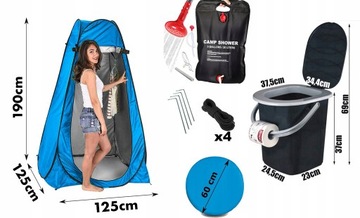 TOALETA TURYSTYCZNA PRYSZNIC WC NAMIOT ZESTAW XXL PRZENOŚNA KEMPING BIWAK