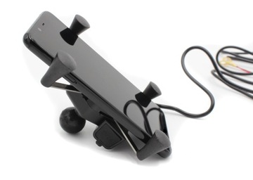 ДЕРЖАТЕЛЬ ДЛЯ ТЕЛЕФОНА НА МОТОЦИКЛ - XL - С ЗАРЯДКОЙ USB - ЧЕТЫРЕ СПИЦЫ