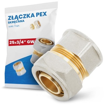 Złączka PEX 25x3/4 GW SKRĘCANA Nypel Mufa Złącze Skrętna REDUKCJA Rur Wody