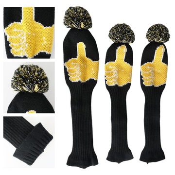 Dzianinowa osłona główki klubu golfowego, długa szyja,