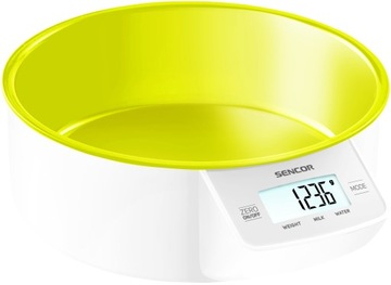 Waga kuchenna z misą do 1g max 5kg Sencor zielona
