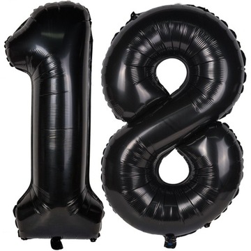 BALONY FOLIOWE 18 CZARNE osiemnaste urodziny 100cm
