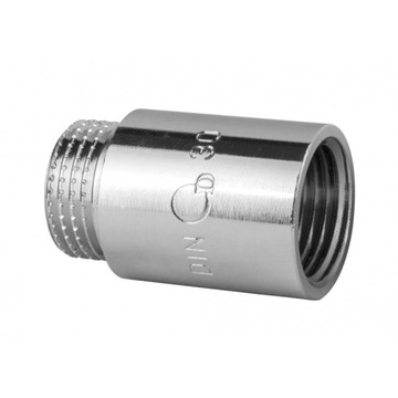 Przedłużka mosiężna chrom 1/2 cala długość 20 mm