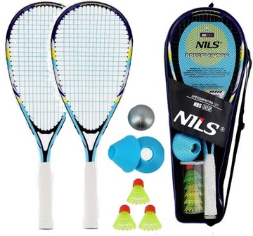 ZESTAW RAKIET Crossminton Speedminton 2x RAKIETY + 3x Lotki + Znacznik Pola