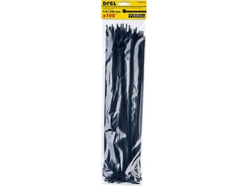OPASKI ZACISKOWE KABLOWE 4,8X380MM NYLONOWE CZARNE TRYTYTKI UV DREL 100szt
