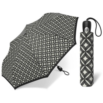 Automatyczna ekskluzywna parasolka damska Pierre Cardin biała we wzory
