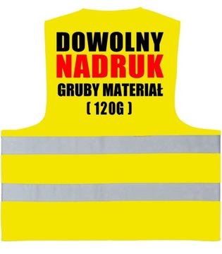 KAMIZELKA ODBLASKOWA BHP Z NADRUKIEM LOGO ROZM XXL