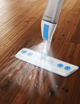 ДЛИННАЯ ПЛОСКАЯ ШВАБРА ДЛЯ МЫТЬЯ ПОЛА С ВСТАВКОЙ ИЗ МИКРОФИБРЫ РАСПЫЛИТЕЛЯ