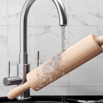 БОЛЬШОЙ КУХОННЫЙ РОЛИК ИЗ ТВЕРДОЙ ДЕРЕВЯННОСТИ