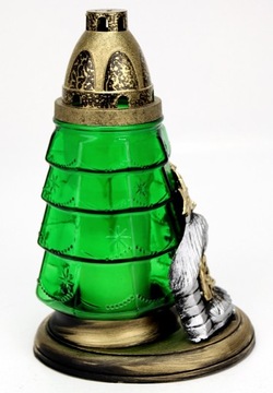 СВЕЧА РОЖДЕСТВЕНСКАЯ ЕЛКА, зеленая, с аппл. Вертепы и святой Семьи, вклад 30ч.