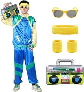 Strój Kostium Przebranie Dres Dresiarz Dresa Strój Impreza Disco +akcesoria