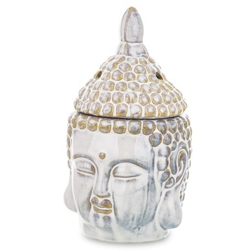 KOMINEK ZAPACHOWY BUDDA CERAMIKA NA OLEJEK WOSK 19 CM GŁOWA BOHO