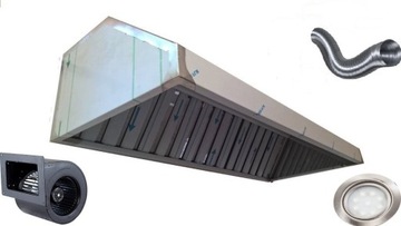 Okap Gastronomiczny 100x70x40 FILTRY TURBINA Ledy