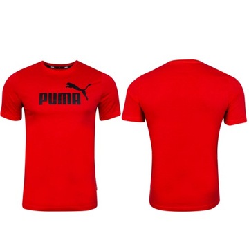 PUMA KOSZULKA MĘSKA T-SHIRT ESS LOGO TEE RED r.L