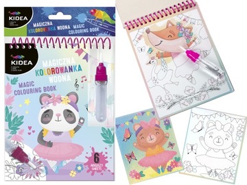 Magiczna KOLOROWANKA WODNA Baletnice WIELORAZOWA + pisak KIDEA dla dzieci