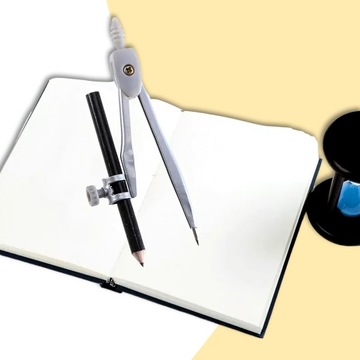 Геометрический металлический металлический кирпичный набор школьного компаса с карандашом для обучения