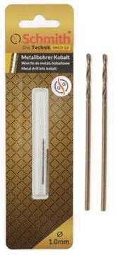 SCHMITH WIERTŁO DO METALU KOBALTOWE 1mm 2szt ZESTAW DO STALI ŻELIWA METALU