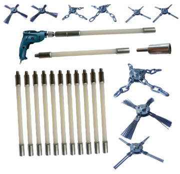 НАБОР ЩЕТКОВ ДЛЯ ЧИСТКИ ДЫМОХОДА СНИЗУ ДЛЯ ДРЕЛЬ-КОПЬЯ WAWAK 11M