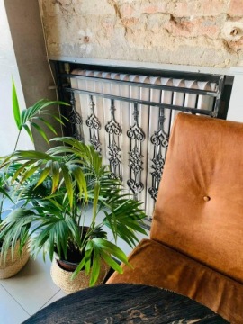 PIEKNA ŻELIWNA TRALKA SCHODOWA MASYW II H-92cm