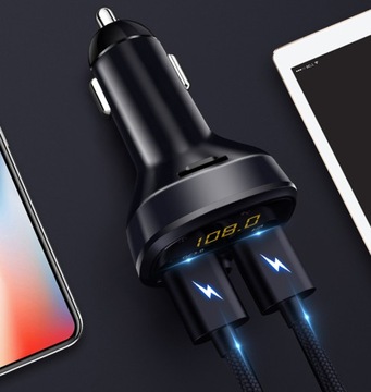 АВТОМОБИЛЬНЫЙ ПЕРЕДАТЧИК BLUETOOTH FM MP3 БЫСТРОЕ ЗАРЯДНОЕ УСТРОЙСТВО QC 3.0 2 x USB