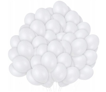 Zestaw balonów białe 100 szt. Ślub Urodziny, komunia, chrzest lateksowe
