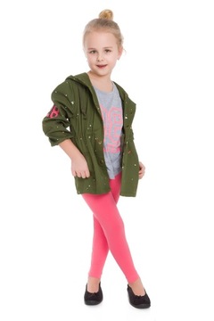 LEGGINSY DZIECIĘCE BAWEŁNIANE GETRY KORALOWY 104