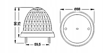 KOGUT LED OSTRZEGAWCZA 12-24V NA ŚRUBY