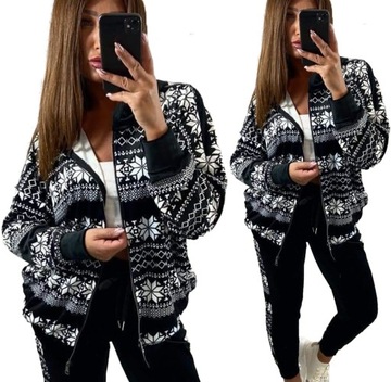 Dres Damski WELUROWY Z KAPTUREM roz. 52 Zestaw Dresy i Bluza