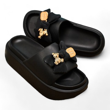 CZARNE GUMOWE KLAPKI DAMSKIE NILM 38/39