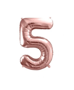 Balon Foliowy CYFRA 5 Różowe Złoto - 30