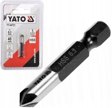 YATO POGŁĘBIACZ DO METALU HSS 6,3MM X 40MM HEX YT-44721