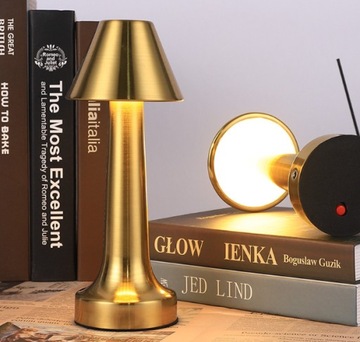 LAMPKA NOCNA STOŁOWA LED RGB USB DO SYPIALNI BIURA DOTYKOWA MIEDŹ PREZENT