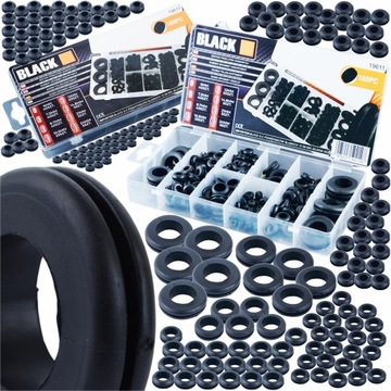 РЕЗИНОВЫЕ Втулки НАБОР РЕЗИНОВЫХ Втулок 6-24ММ 180 ШТ ЧЕРНЫЙ