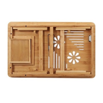 Бамбуковый стол, прикроватный столик и подставка для ноутбука в одном, регулируемом