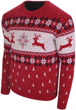 XL-Sweter świąteczny wzór norweski turecki renifer JU2/2