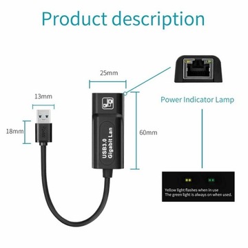 СЕТЕВАЯ КАРТА USB 3.0 Gigabit LAN 100/1000 МБ RJ45