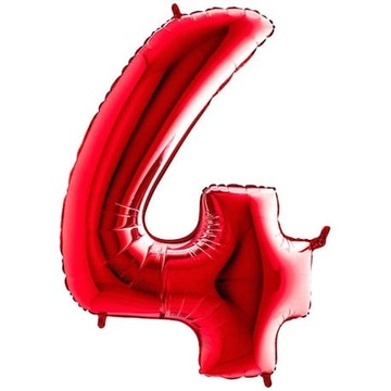 BALON 40 CM CYFRA CZERWONA 4