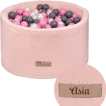 Suchy basen z kulkami 90 x 40 cm WYŻSZY 200 piłek+ IMIĘ DZIECKA GRATIS