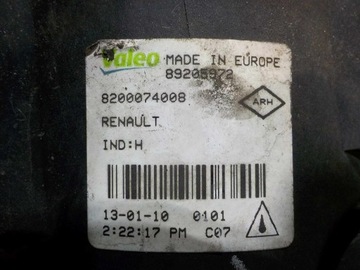 GRAND SCENIC III 10R HALOGEN PRAVÝ 8200074008