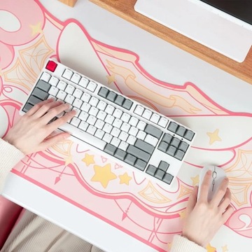 GeekShare Игровой коврик для мыши Kawaii с большими розовыми звездными крыльями